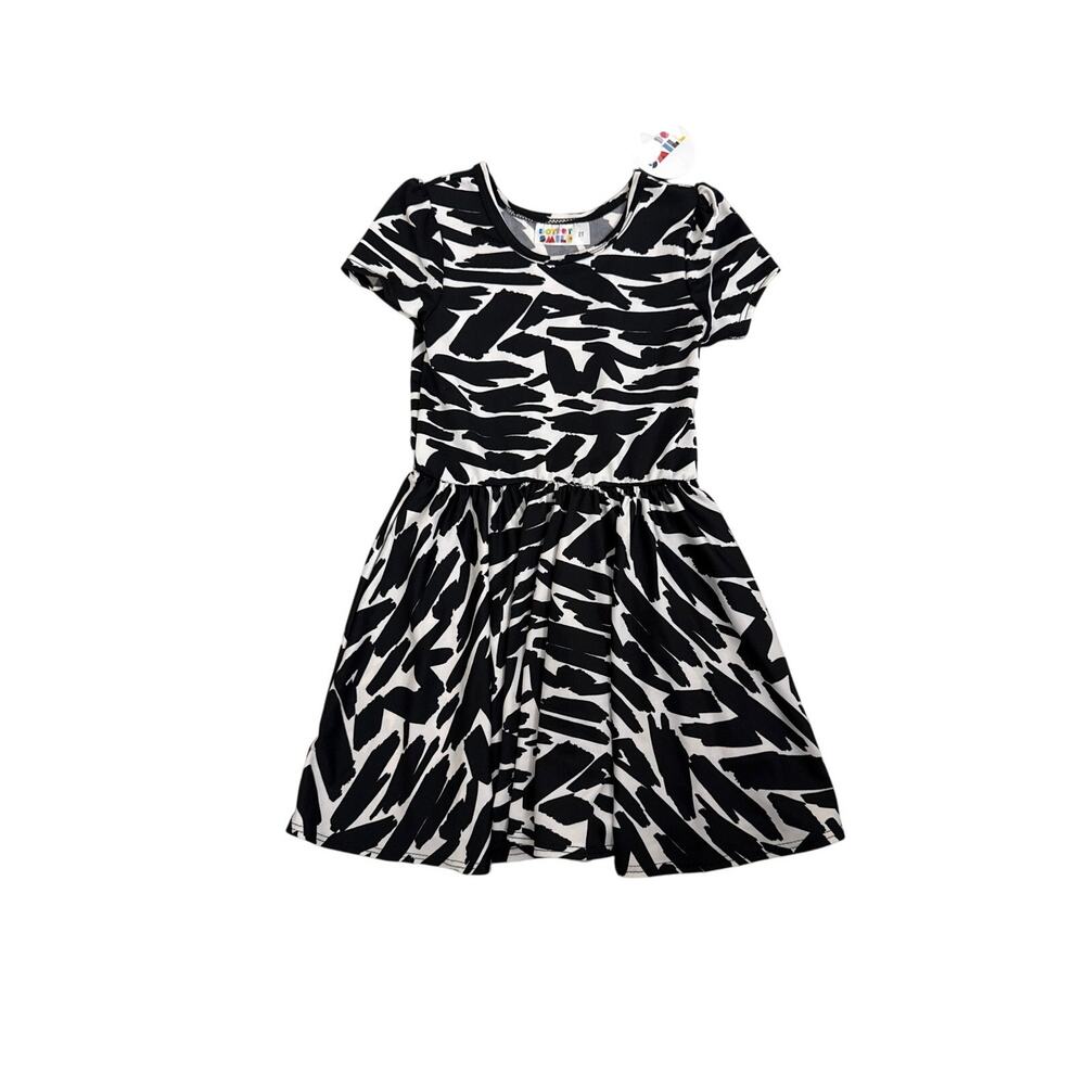 NWT Dot Dot Smile Black White Printed Twirl Dress Size Youth Girl's 2T NWT